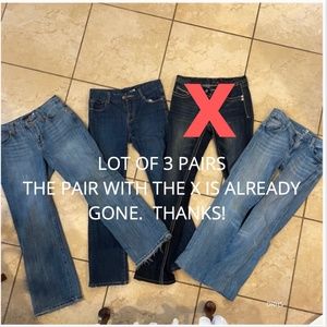 7FAM Lot of 3. Pr of Seven 7 for All Mankind Jeans